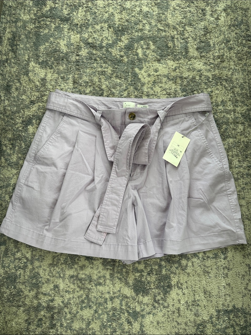 a new day Light Lavender High-Waist Tie Belt Shorts
